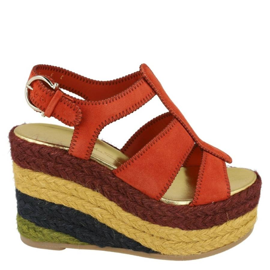 Salvatore Ferragamo Renee espadrille gold-tone Gancini hardware close-up