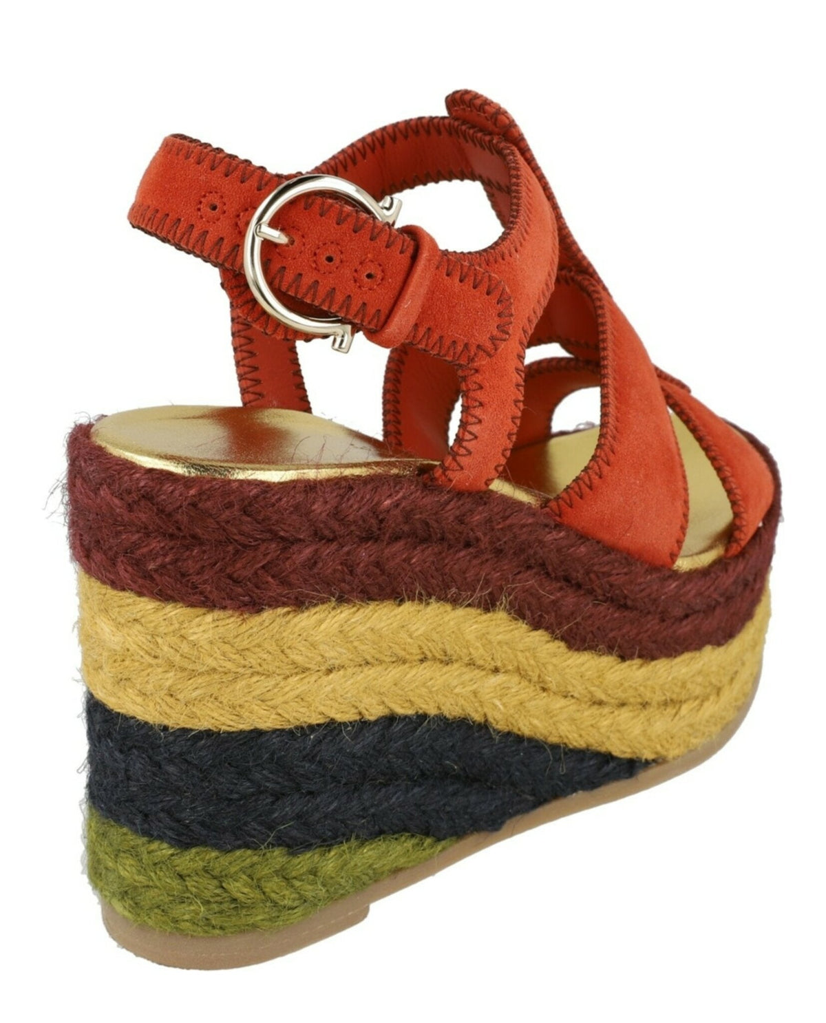 Salvatore Ferragamo Renee espadrille braided jute wedge heel detail