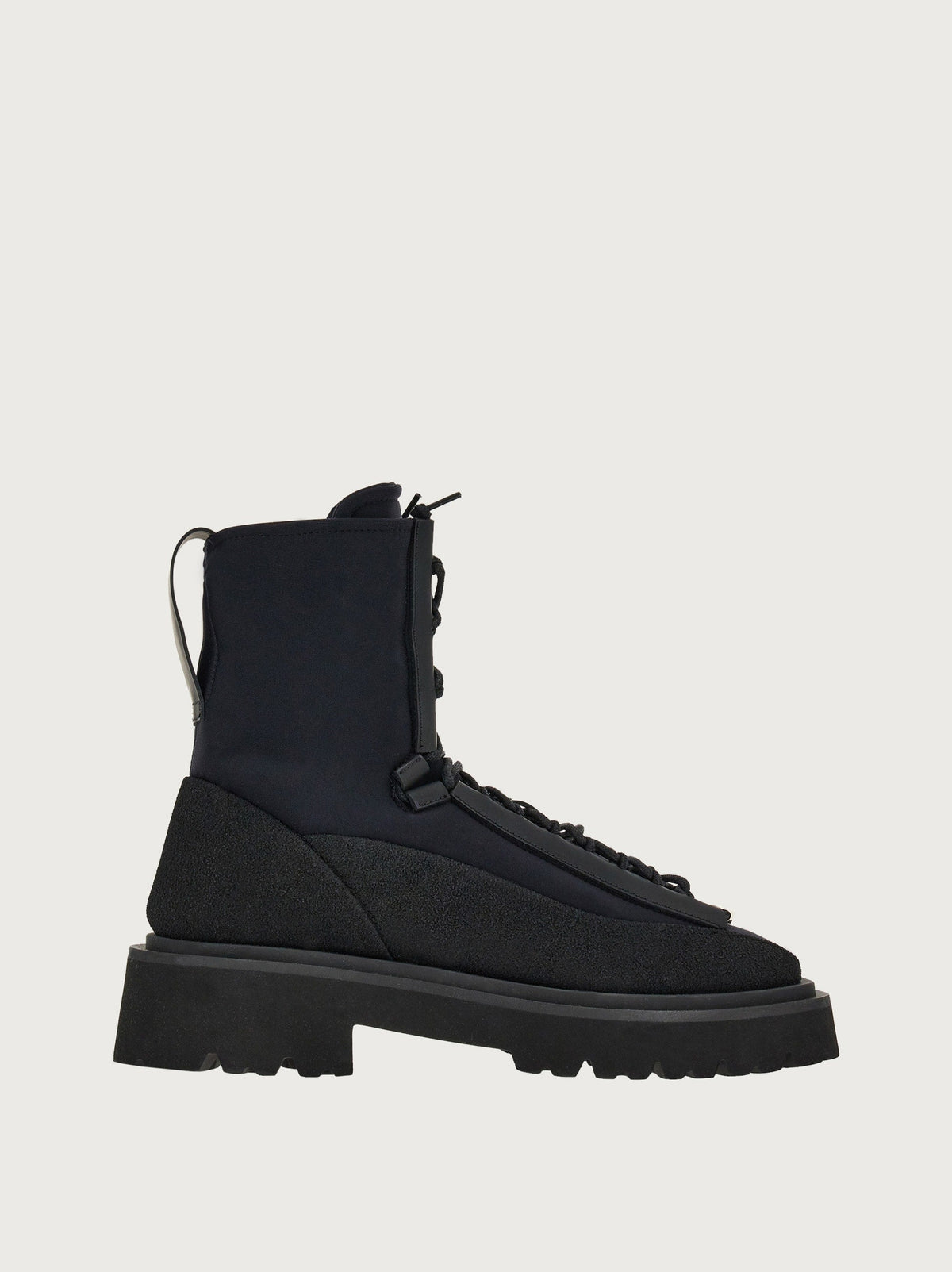 Black Salvatore Ferragamo Atlante 2 lace-up ankle boot, side view