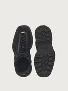 Black Salvatore Ferragamo Atlante 2 boot, detail of toggle lock closure
