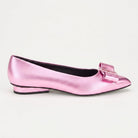 Flamingo pink Salvatore Ferragamo Viva ballet flat, rear view with heel
