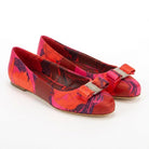 Multicolor floral Salvatore Ferragamo Varina ballet flat, top view showing print detail