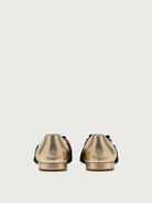 Salvatore Ferragamo Hausen 10 flat showing metallic gold heel detail