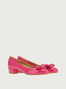 Salvatore Ferragamo patent leather pump sole detail, dark pink
