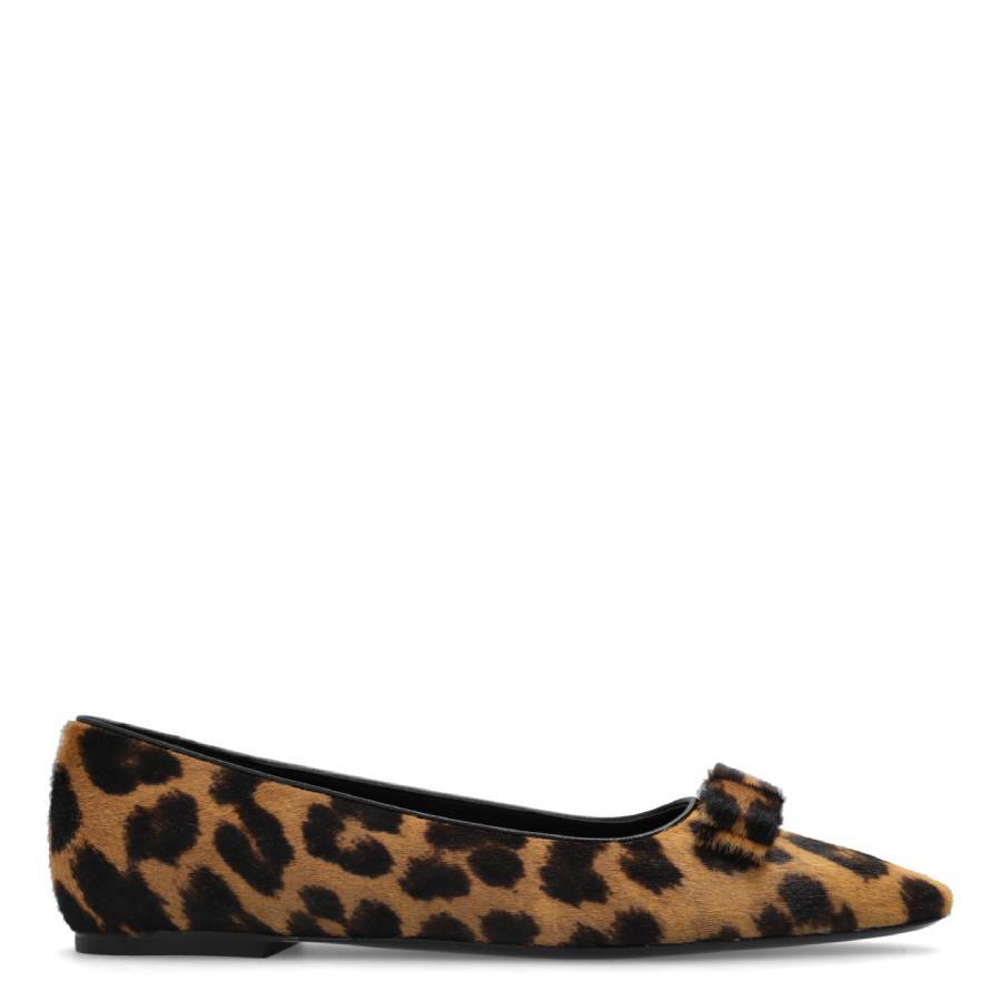 Leopard-print Salvatore Ferragamo Siwar ballet flat, detail of bow at vamp