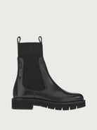 Black leather Salvatore Ferragamo Rook Chelsea boot, side view