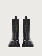 Black leather Salvatore Ferragamo Rook Chelsea boot, front view