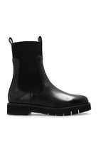 Black leather Salvatore Ferragamo Rook Chelsea boot, three-quarter view
