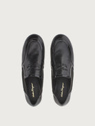 Black Salvatore Ferragamo Jayda loafer with Gancini hardware, front view