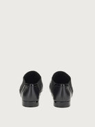 Black Salvatore Ferragamo Jayda loafer with patent-leather trim, top view