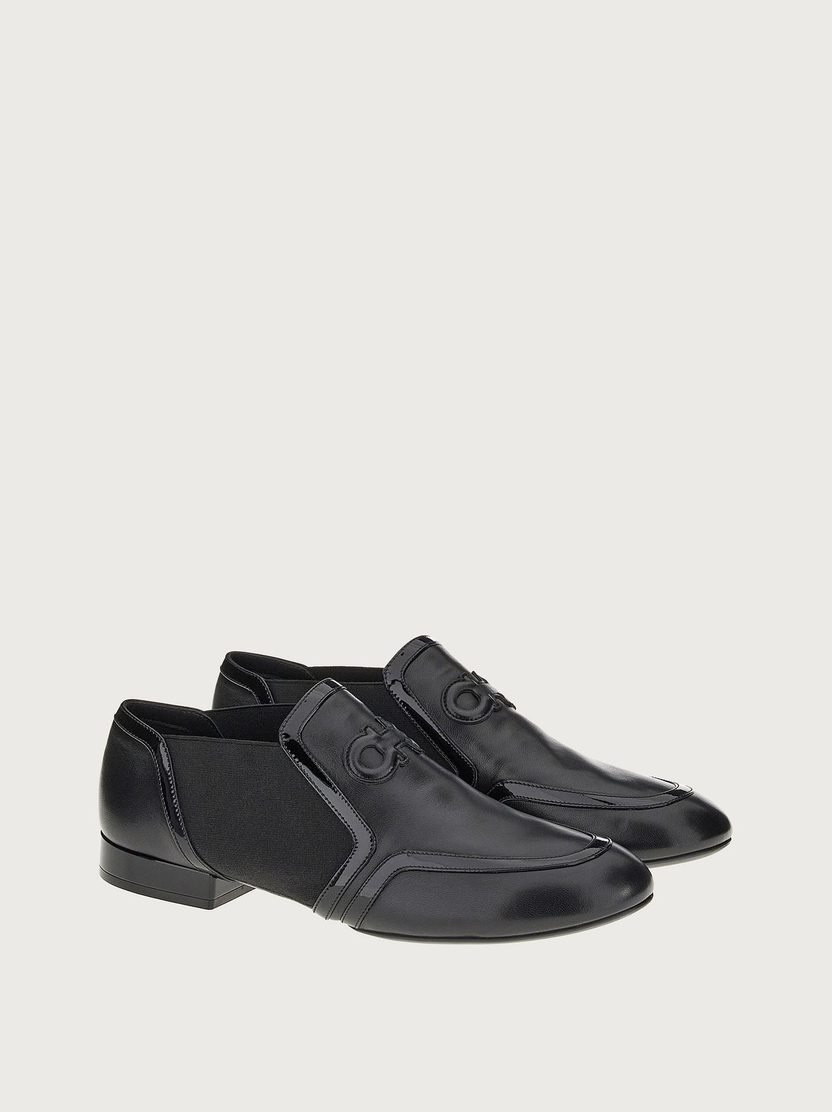 Black Salvatore Ferragamo Jayda leather loafer sole and heel view