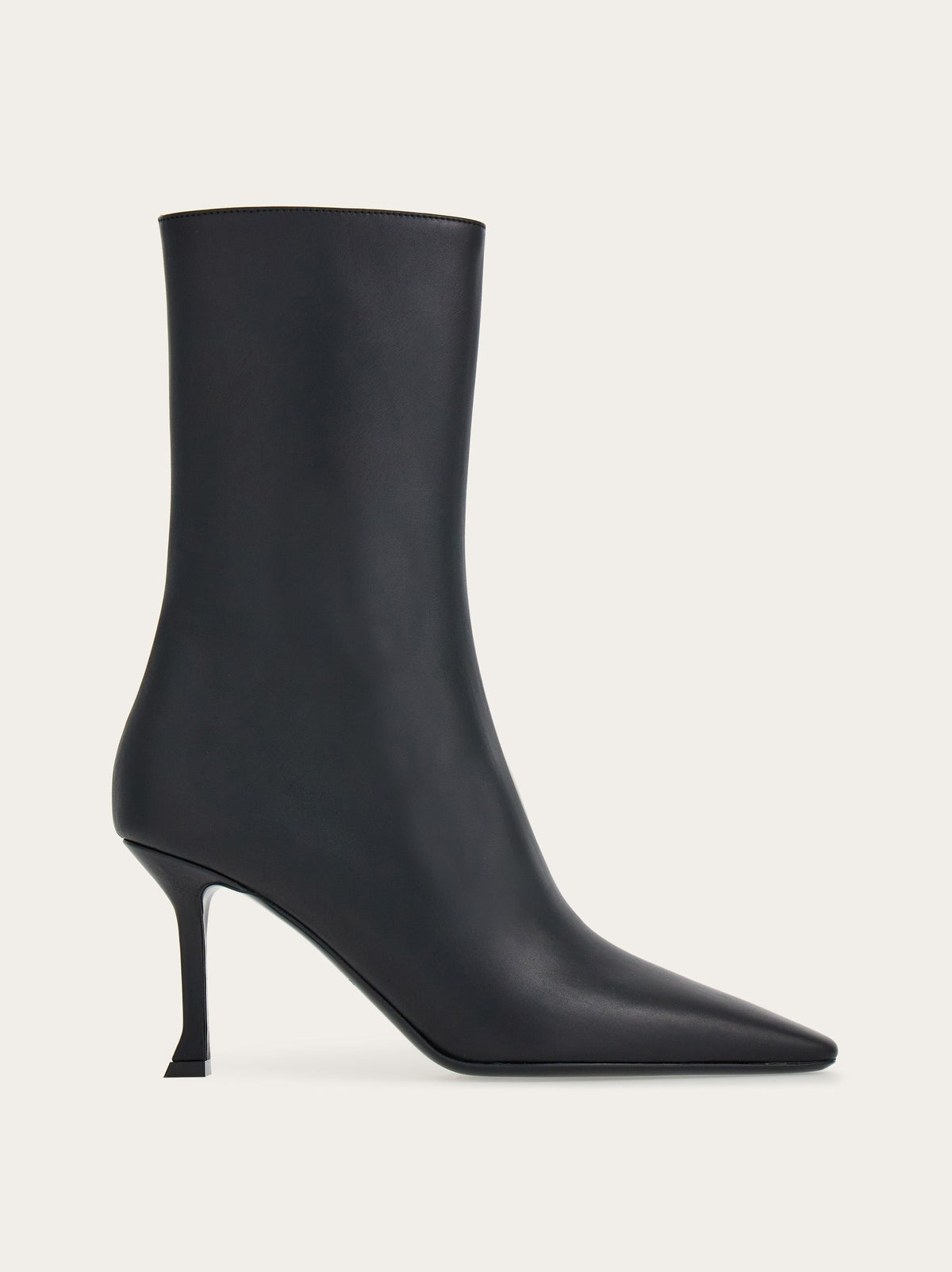 Black Salvatore Ferragamo Selema Z leather ankle bootie, side view