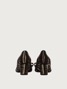 Salvatore Ferragamo striped jacquard pump with block heel, rear view