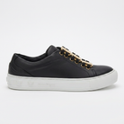Black Salvatore Ferragamo Nadine leather sneakers, sole detail with raised logo