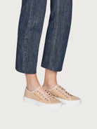 Salvatore Ferragamo Mediterr Eco sneaker showing white platform sole detail