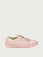 Light pink Salvatore Ferragamo Nadine leather sneaker, side view