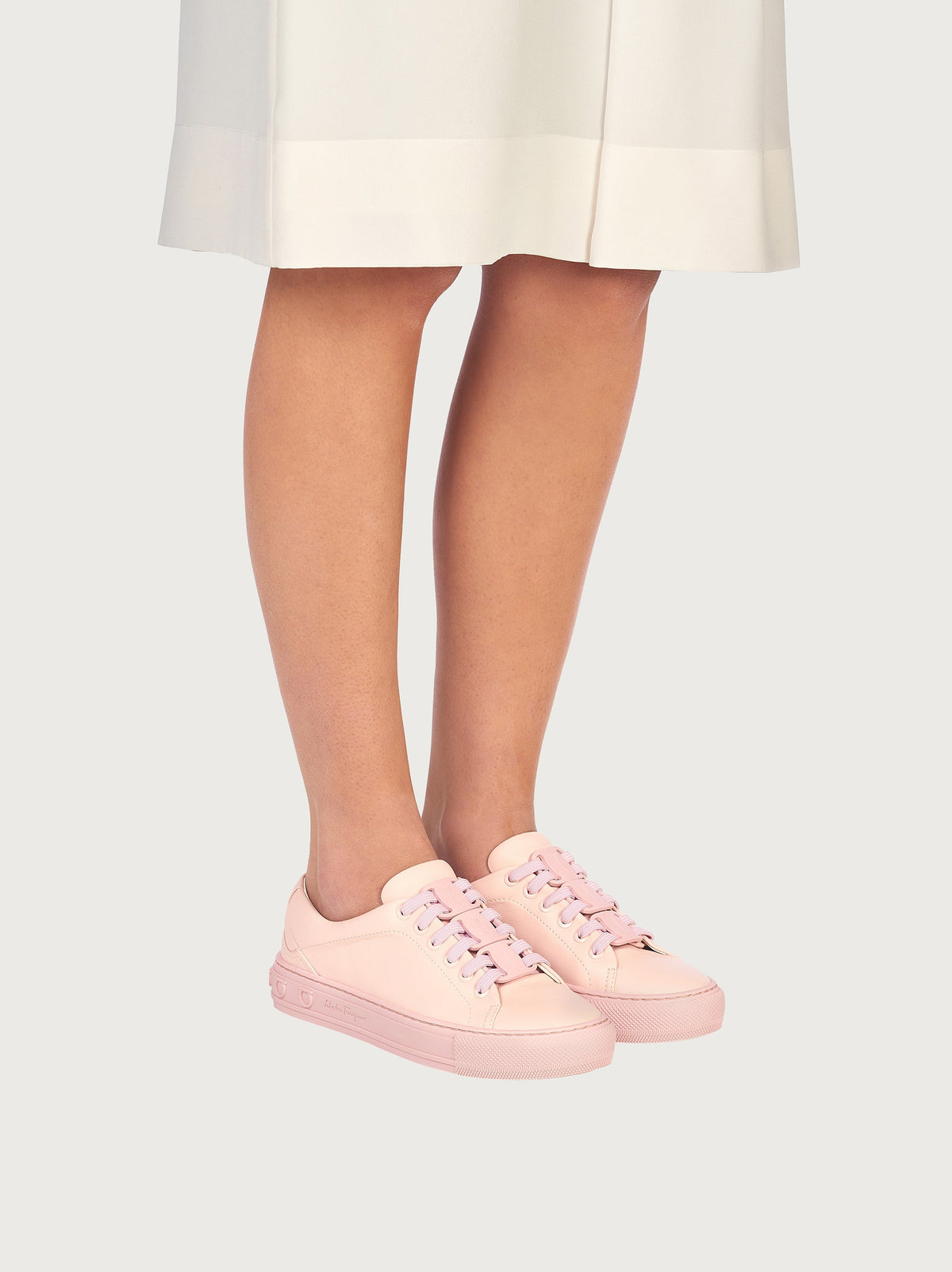 Light pink Salvatore Ferragamo Nadine sneaker, top view