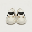 White Salvatore Ferragamo Nataly sneakers with grosgrain Vara bows, side view