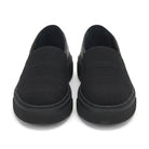 Black canvas Cassiopea slip-on sneaker with strap closure by Salvatore Ferragamo, side view