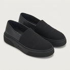 Black Salvatore Ferragamo Cassiopea sneaker with chunky rubber sole, front angle