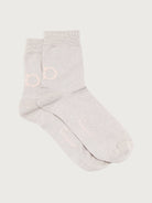 Light blush pink Salvatore Ferragamo crew sock, side angle view