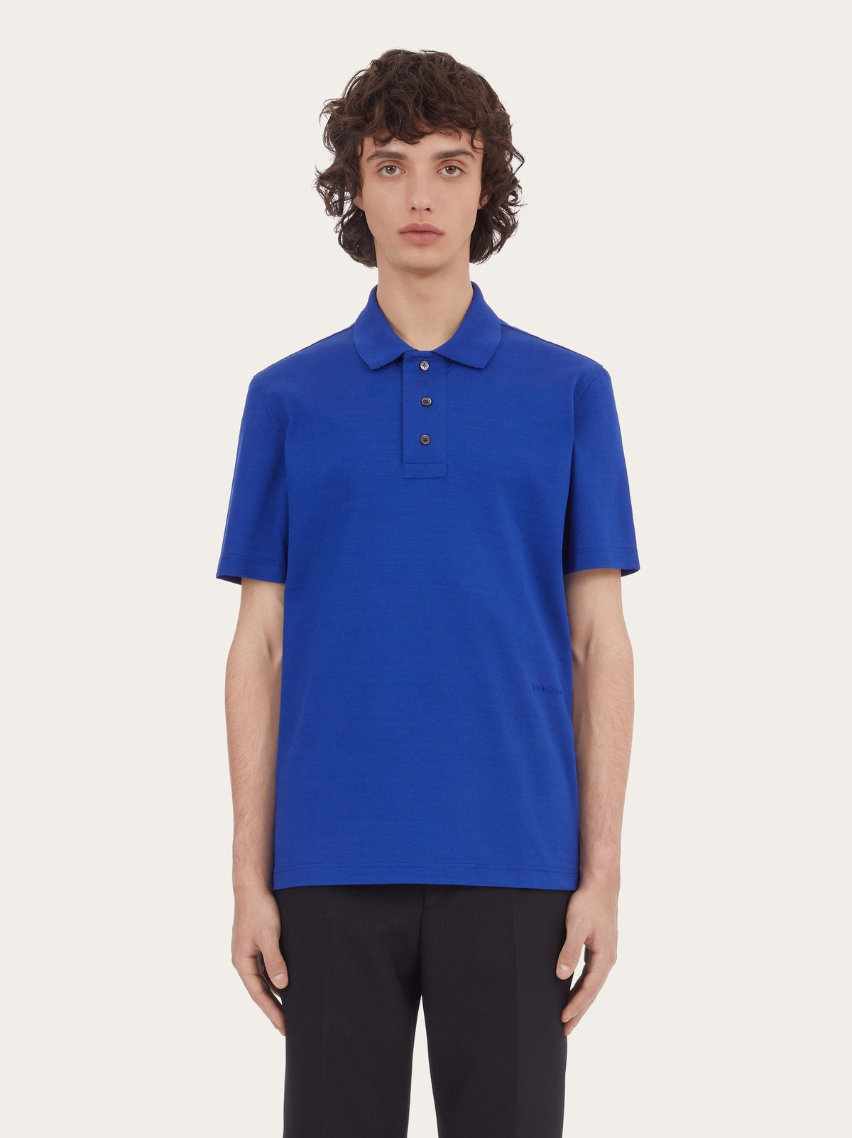 Bluette Salvatore Ferragamo pique polo, back view