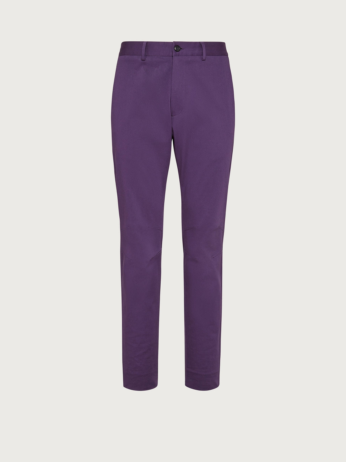 Purple Salvatore Ferragamo sport trousers with tapered leg, front view