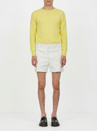 Cream Salvatore Ferragamo tailored trousers, front view