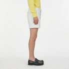 Cream Salvatore Ferragamo flat-front trousers, side view