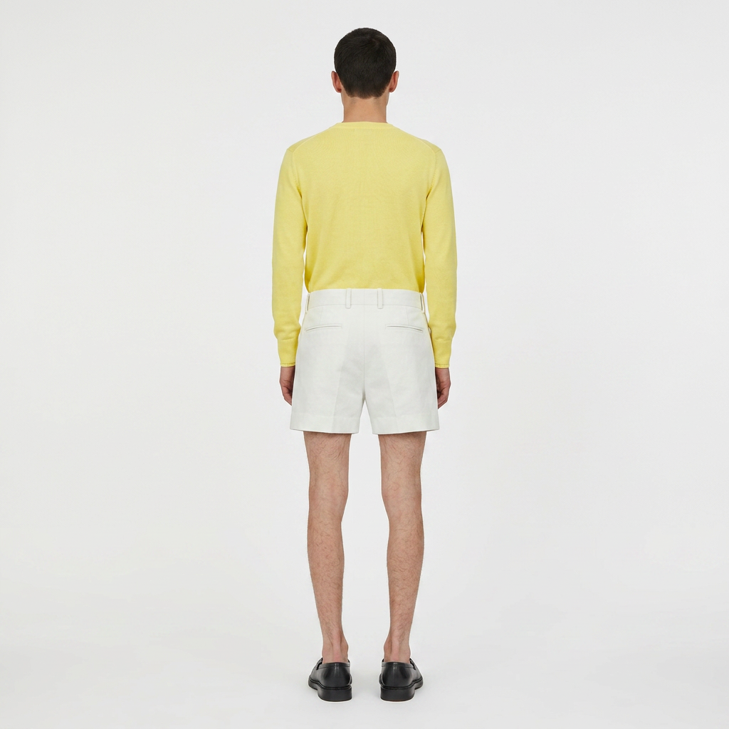 Cream Salvatore Ferragamo tailored trousers, back view