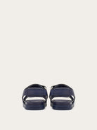 Blue Salvatore Ferragamo Day Res sandal with molded footbed, bottom view