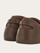 Medium brown Salvatore Ferragamo slip-on sneakers with neoprene sock, top view