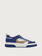 Navy blue Salvatore Ferragamo Cassina calfskin low-top sneakers, side view