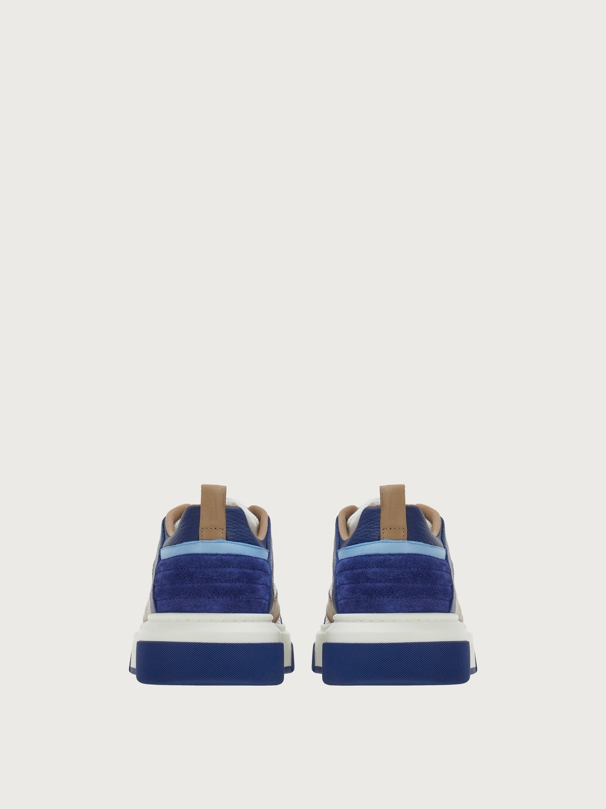 Navy blue Salvatore Ferragamo Cassina low-top sneakers, top view showing laces