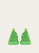 Salvatore Ferragamo Nima running sneakers in neon lime green, top view