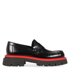Black Salvatore Ferragamo Fergal loafer detail of logo-debossed leather strap