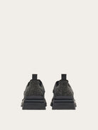 Black Salvatore Ferragamo Nima sneakers, rhinestone detail close-up