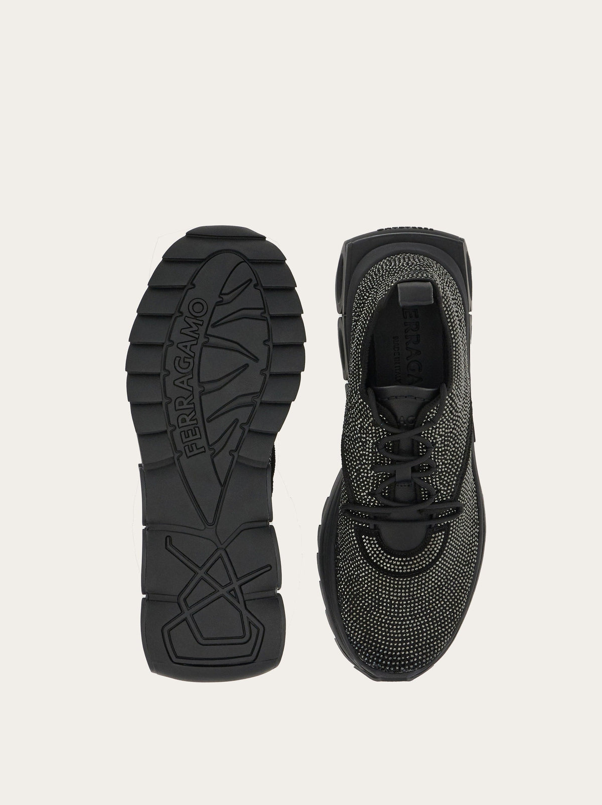 Black Salvatore Ferragamo Nima sneakers, sole detail with Gancini