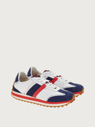Blue color-blocked sneaker by Salvatore Ferragamo, top view