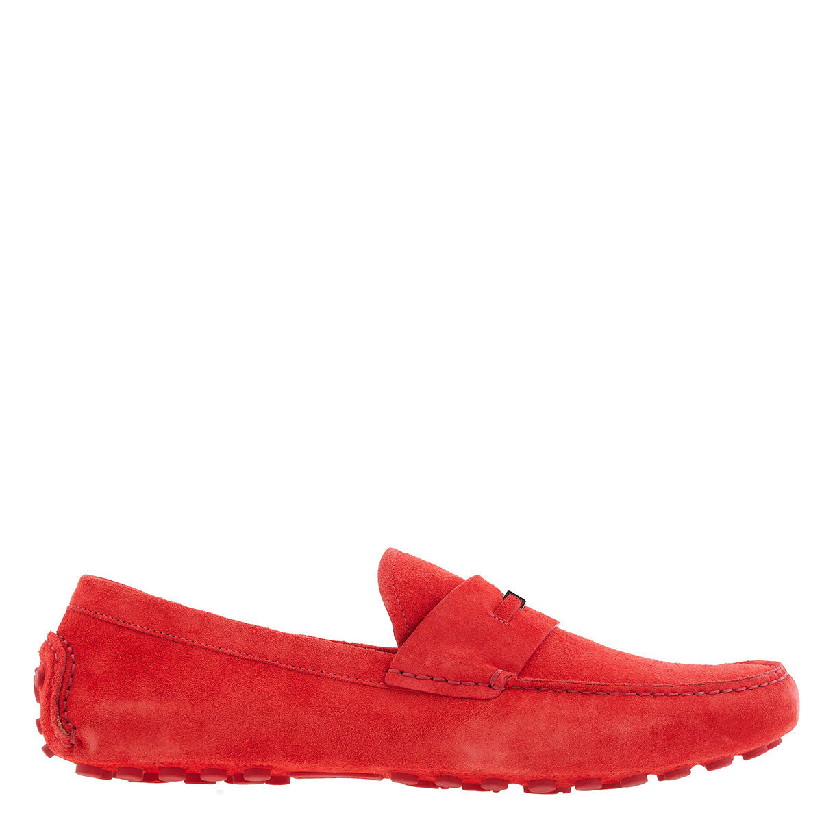 Red suede Salvatore Ferragamo Grenoble driver, interior insole view