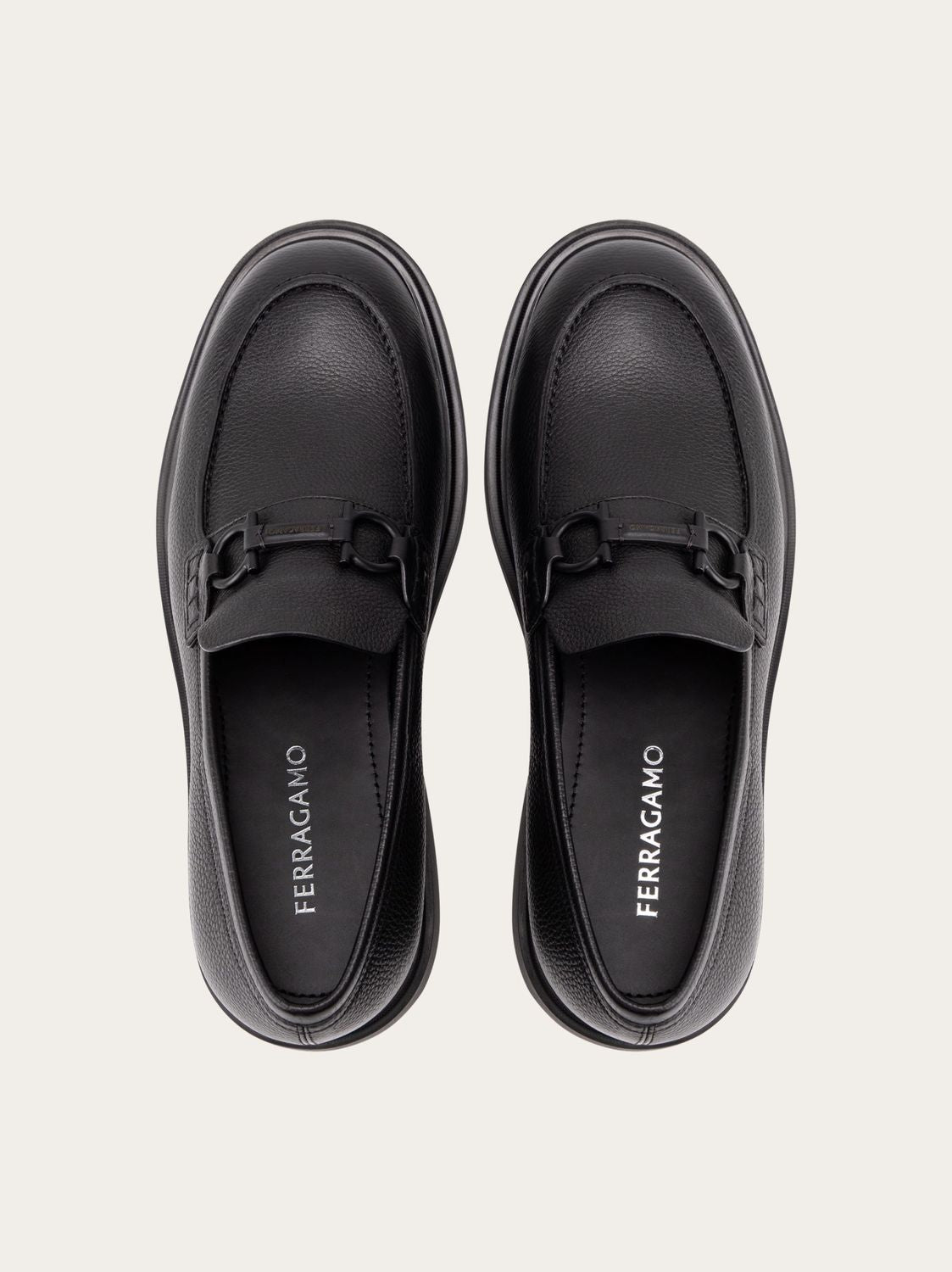 MOCASIN WITH BLACK GANCINI DECORATION Ferragamo