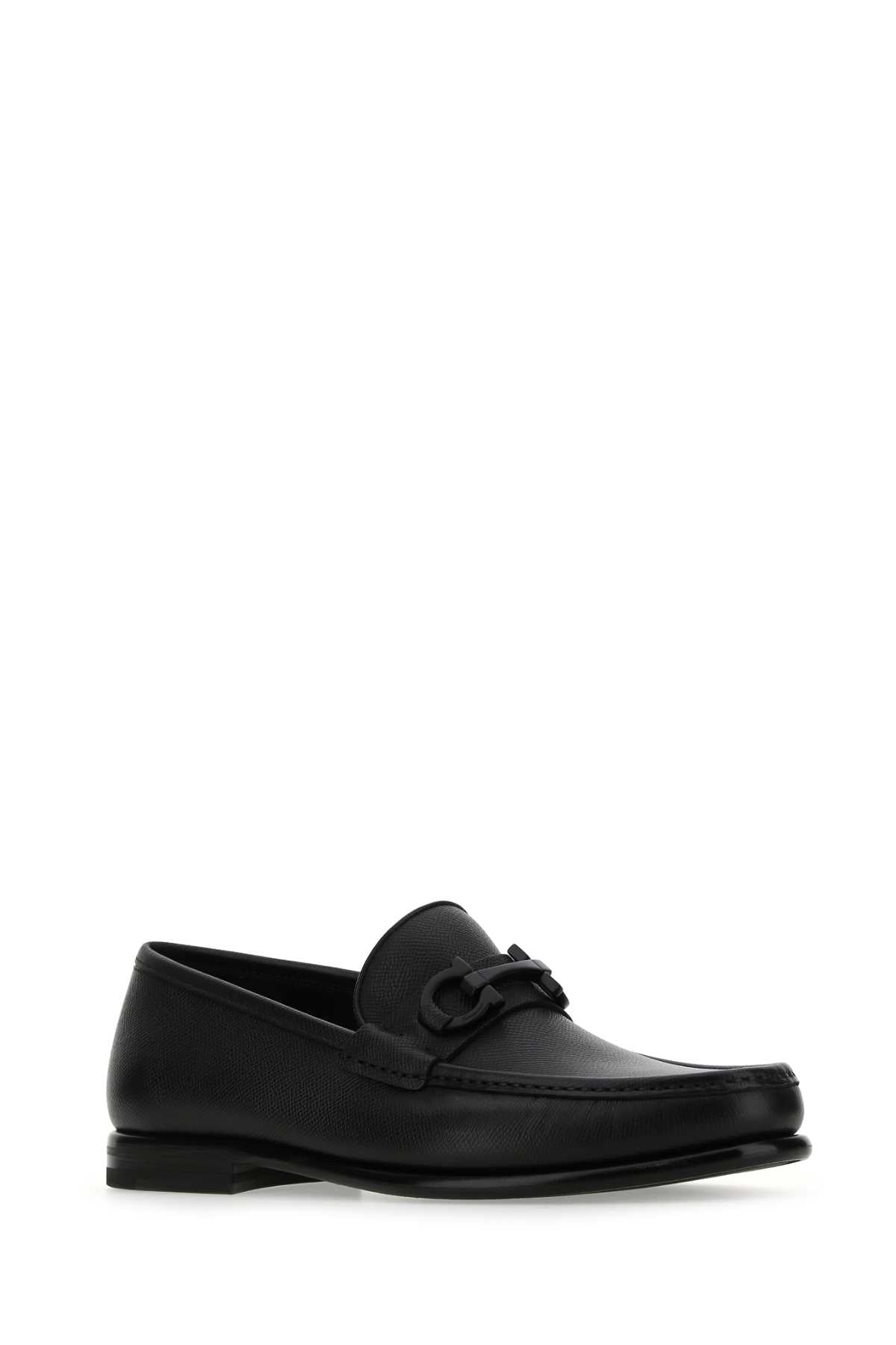 BLACK LEATHER LOAFERS Ferragamo