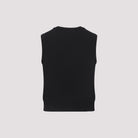 Black Celine sleeveless wool top, back view