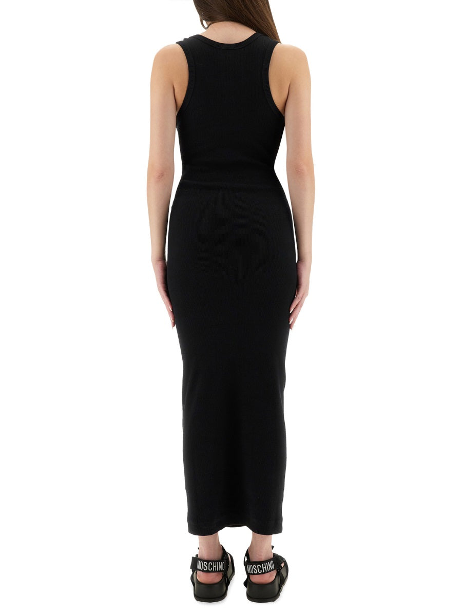 LONG DRESS WITH LOGO Moschino Jeans BLACK XS