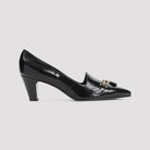Celine Queen Pumps in black calfskin, rear view showing heel detail