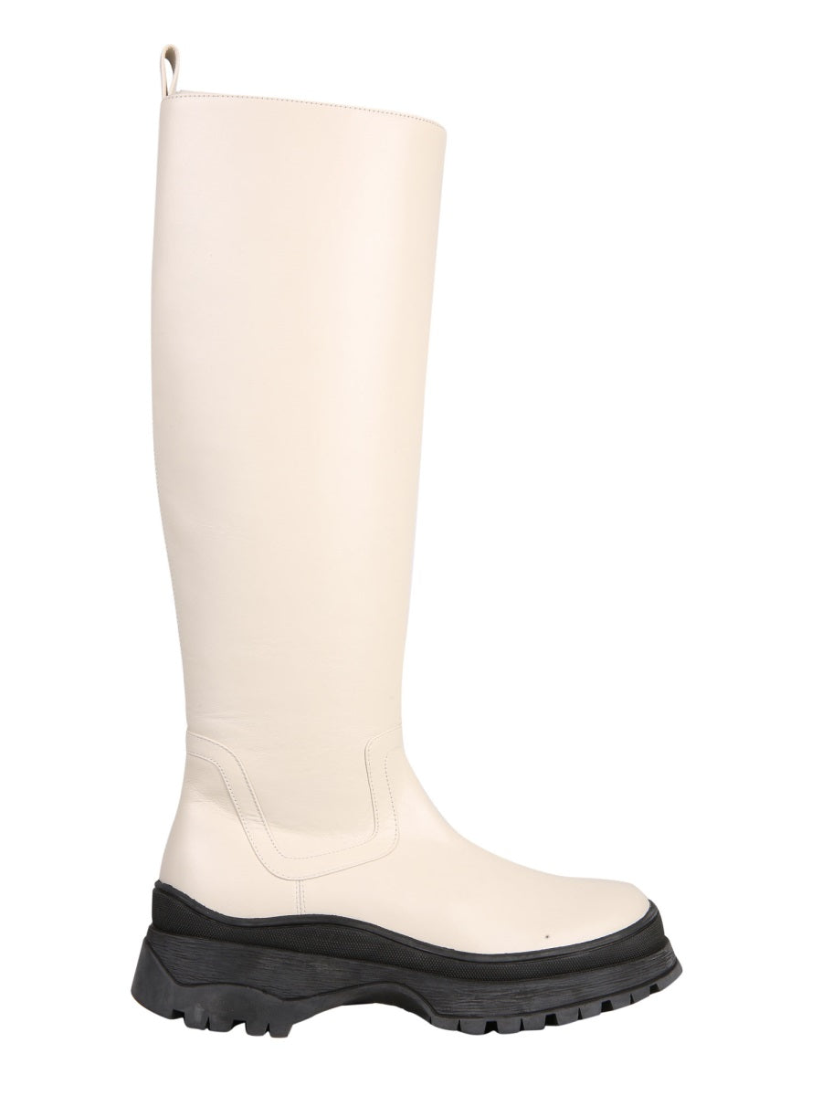 BOW TALL BOOTS STAUD NUDE 36