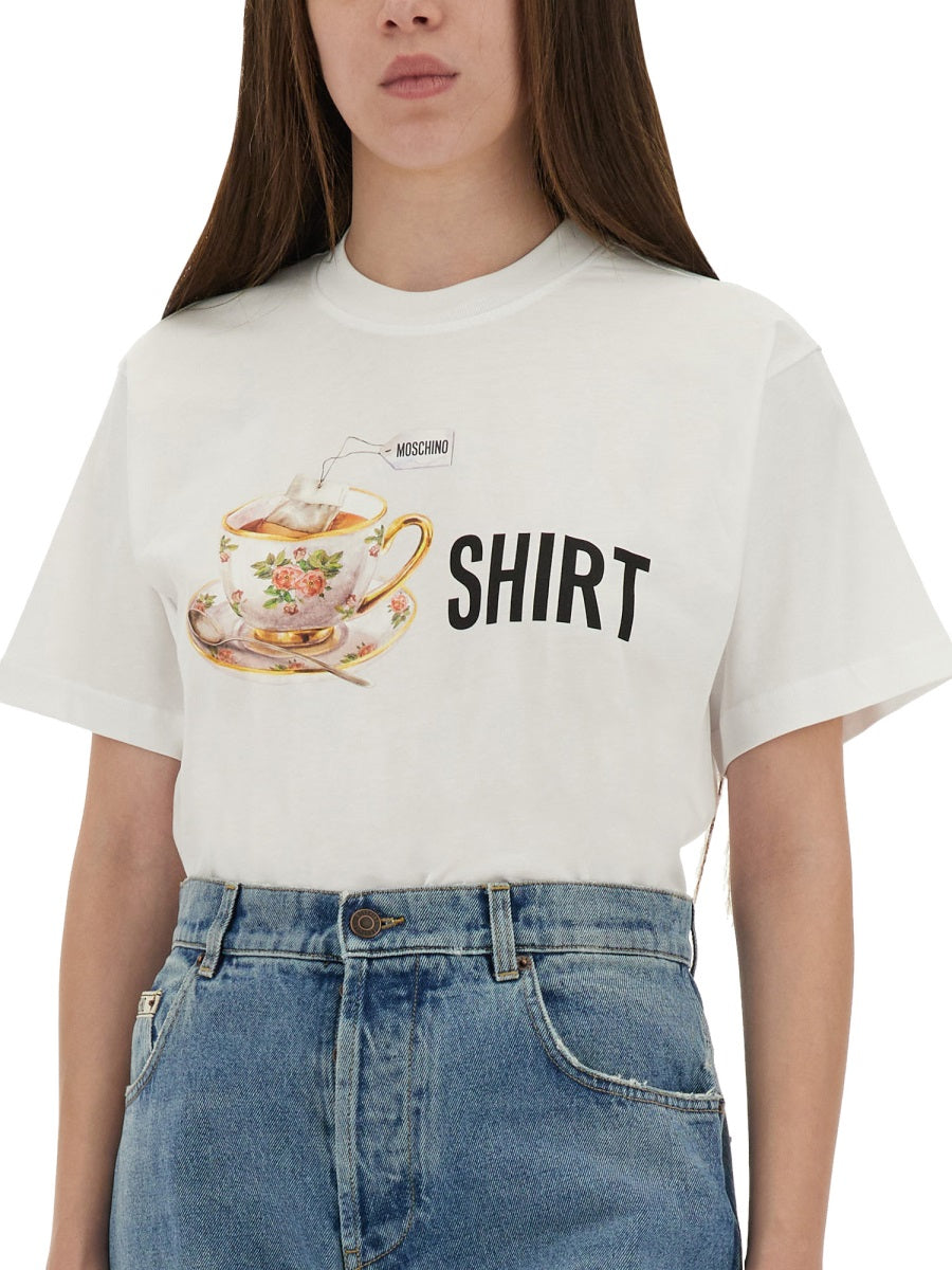 TSHIRT WITH PRINT MOSCHINO COUTURE