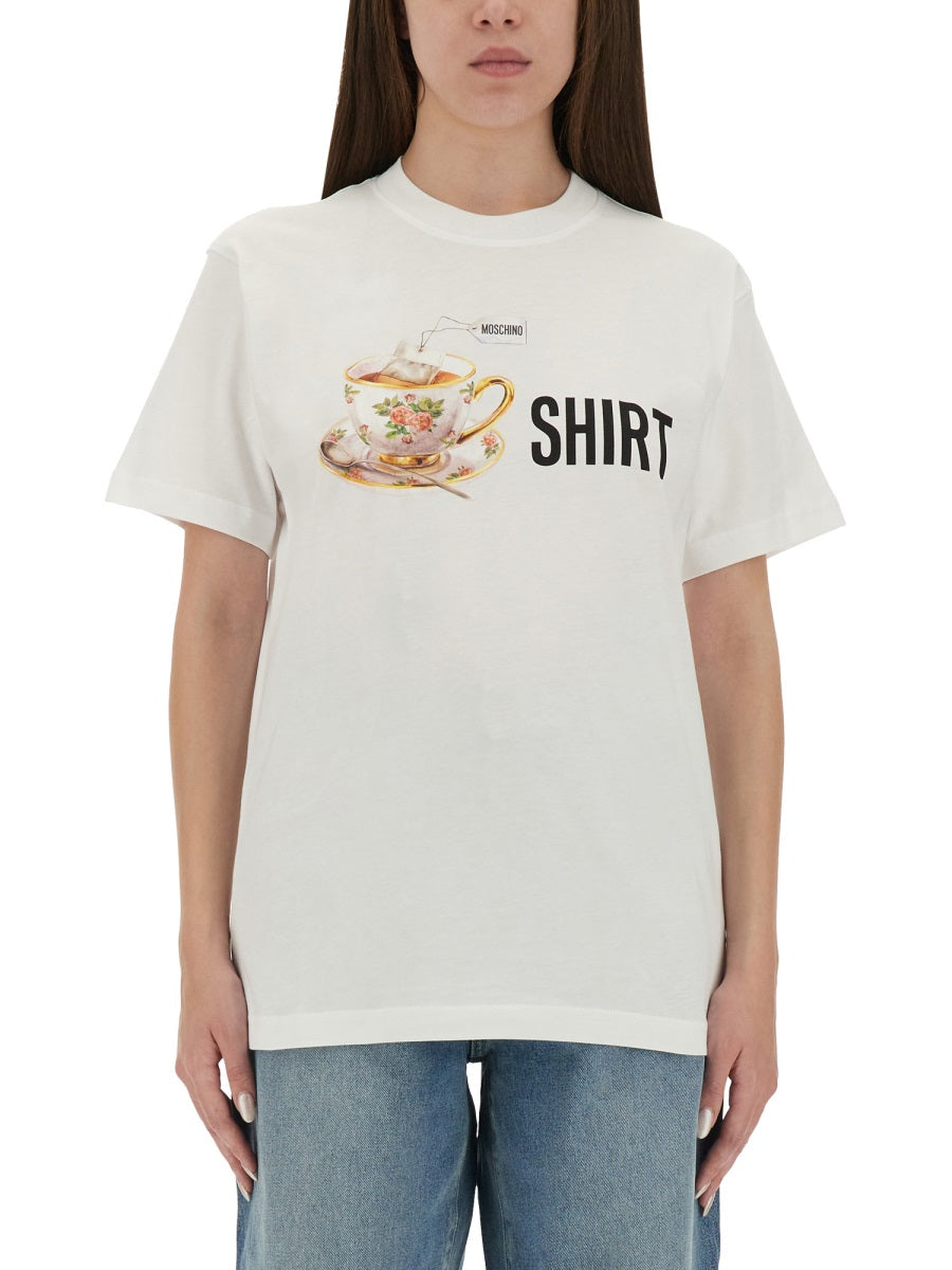 TSHIRT WITH PRINT MOSCHINO COUTURE