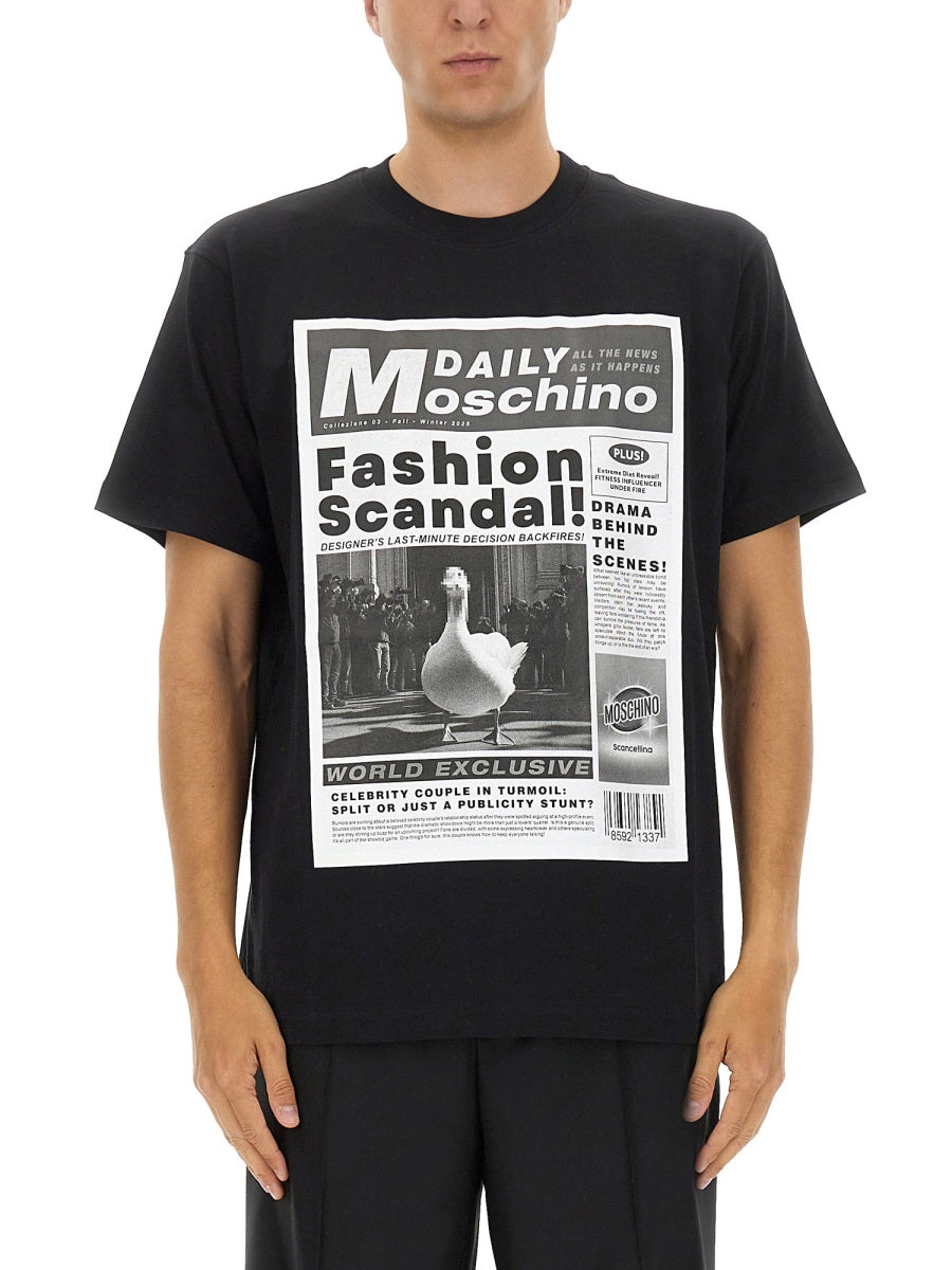 BLACK T-SHIRTS MOSCHINO COUTURE BLACK M