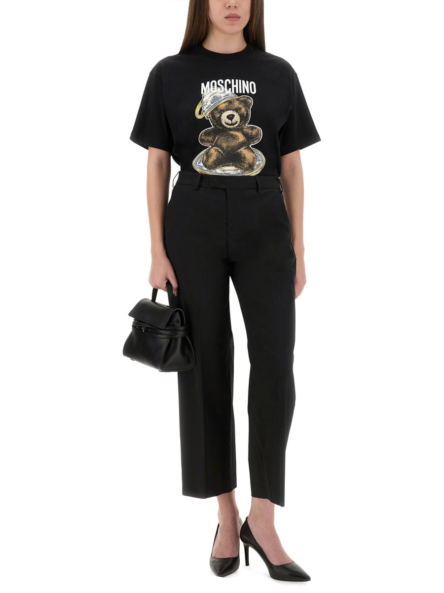 TSHIRT WITH TEDDY PRINT MOSCHINO COUTURE